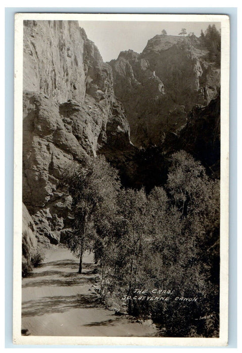 c1920's Crags South Cheyenne Canon Park Colorado CO Springs RPPC Photo Postcard