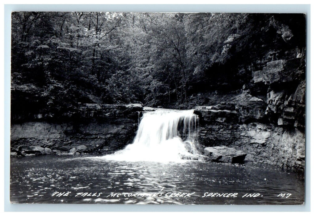 1953 The Falls McCormick's Creek State Park Spencer Indiana RPPC Photo Postcard