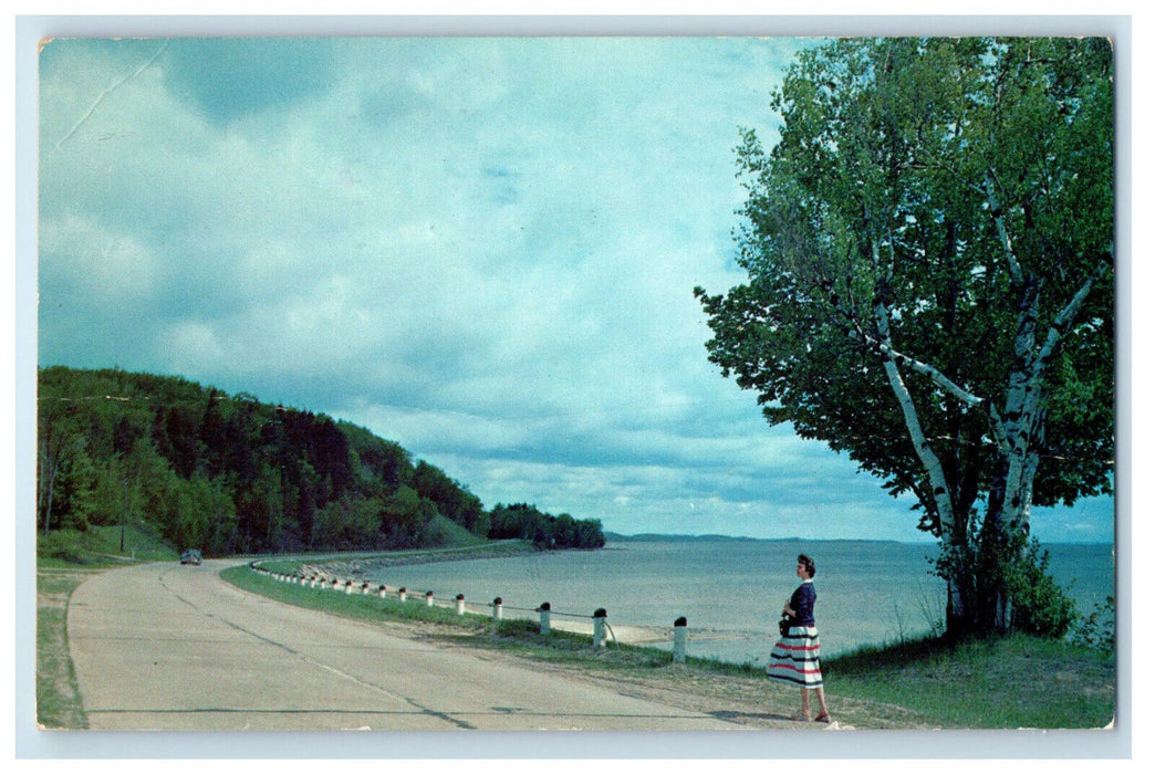 1965 Lake and Road Scene, Greetings from Lyndonville New York NY Postcard