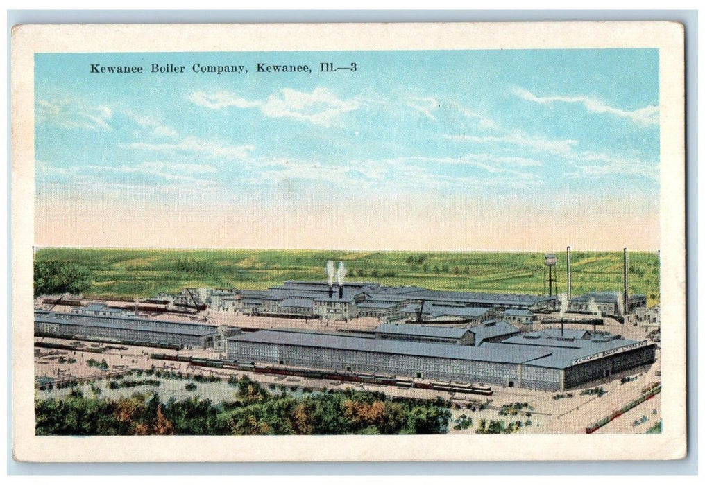 c1910's Bird's Eye View Of Kenawee Boiler Company Kenawee Illinois IL Postcard