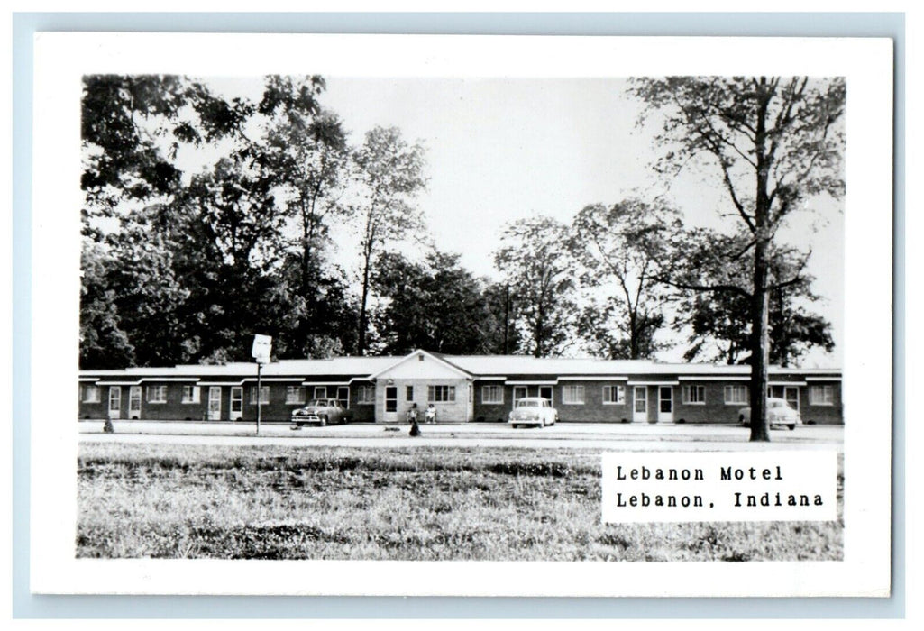 c1950's Lebanon Motel Lebanon Indiana IN Unposted RPPC Photo Postcard