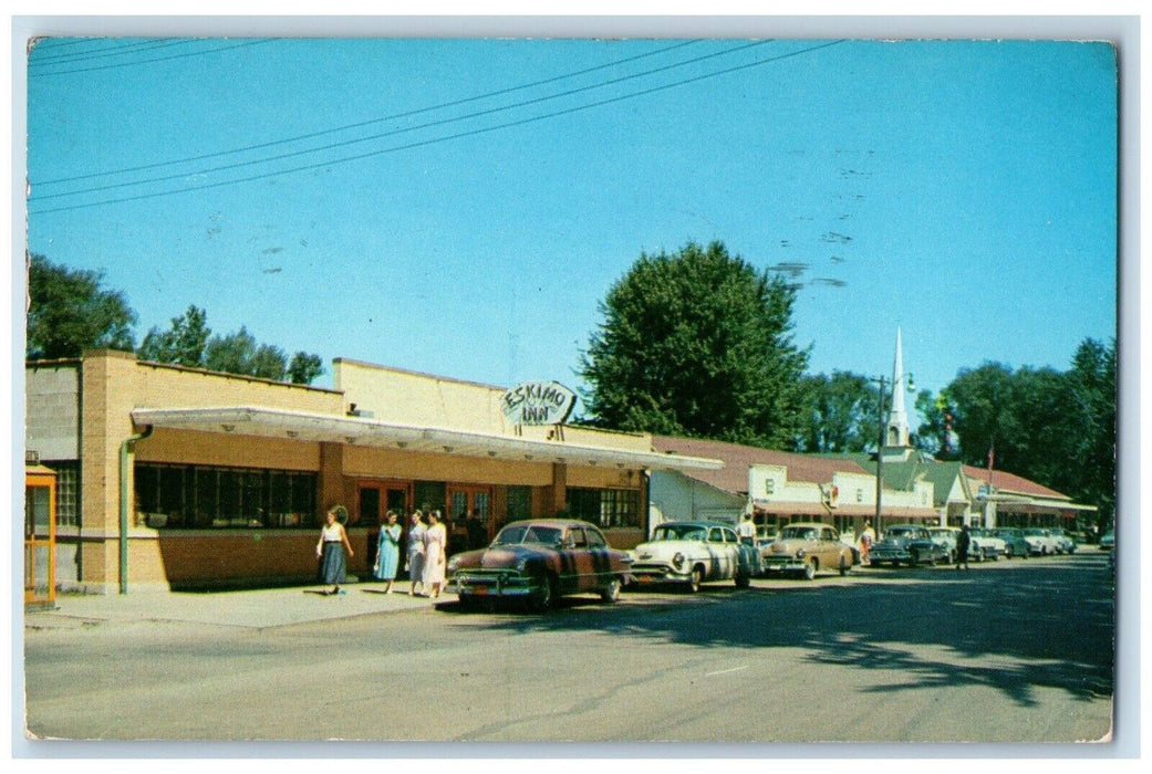1958 Eskimo Inn Cards Street View Winona Lake Indiana IN Vintage Postcard