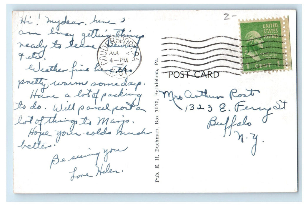 1951 Deer Resting and On Guard, Near Coudersport, Pottery County PA Postcard