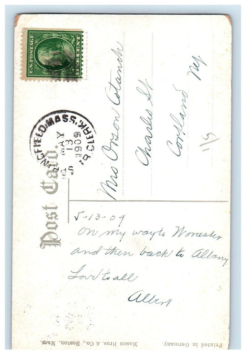 1909 Springfield MA, Main Street Arch Fishing Tackle Store Antique Postcard