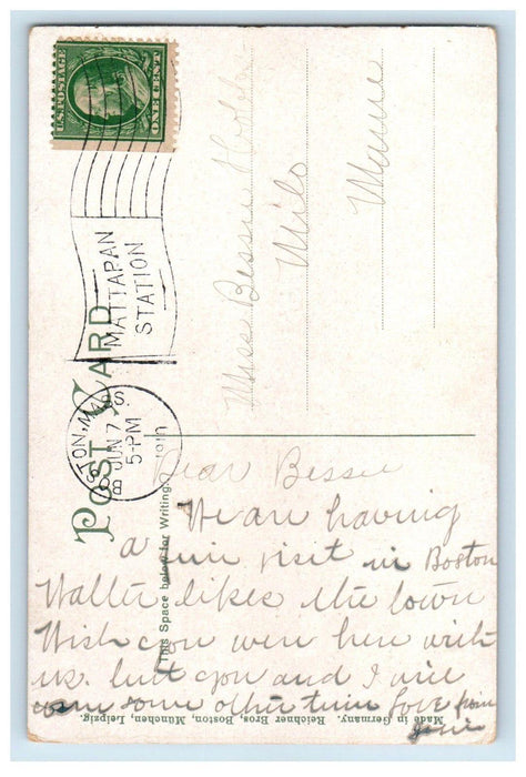 1910 The Hub Multiview Of Boston Massachusetts MA Posted Antique Postcard