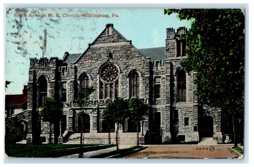1911 South Avenue M.E. Church Wilkinsburg Pennsylvania PA Antique Postcard