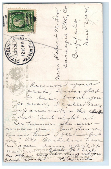 1911 South Avenue M.E. Church Wilkinsburg Pennsylvania PA Antique Postcard