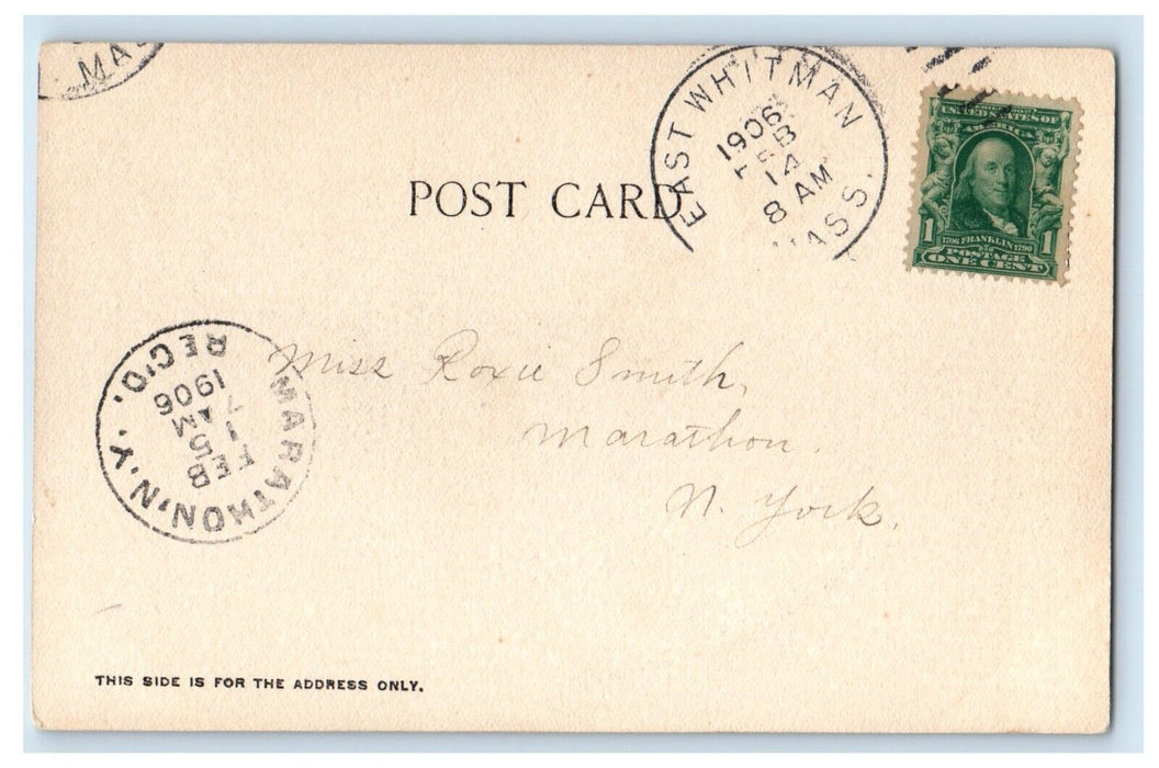 1906 Home Of Mary E. Wilkins Freeman East Whitman Massachusetts MA Postcard