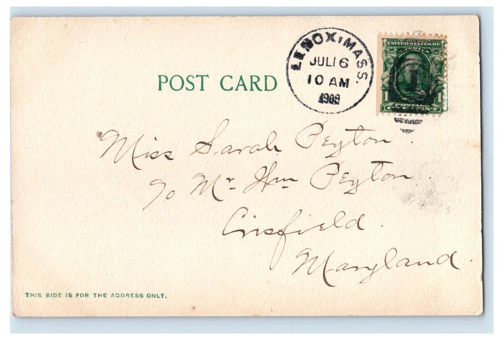 1908 Residence Of Mr. Geo H. Morgan Lenox Massachusetts MA Antique Postcard