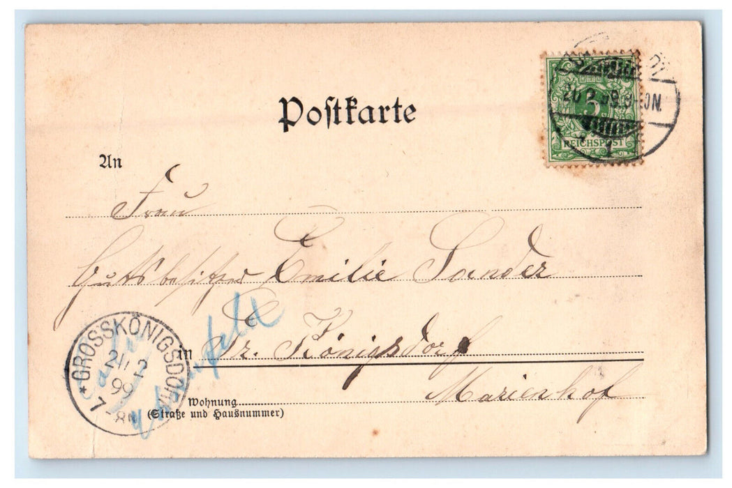 1899 Partie Im Berrngarten Gruss Aus Darmstadt Germany Posted Postcard