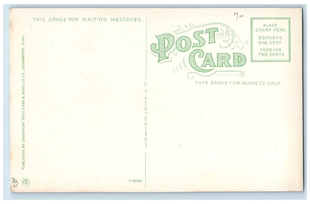 c1930's Fifteenth Street View Cigars Storefront Moline Illinois IL Postcard