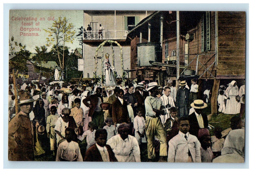 c1910 Image of Mary, Celebrating an Old Feast at Gorgona Panama Postcard
