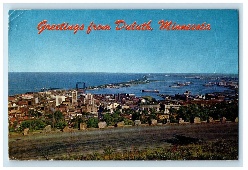 1966 Greetings From Duluth Minnesota MN, View Of Beautiful Drive Posted Postcard