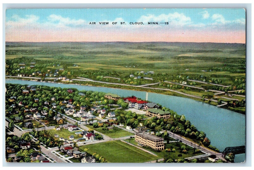 c1930's Air View Of St. Cloud Minnesota MN Unposted Vintage Postcard