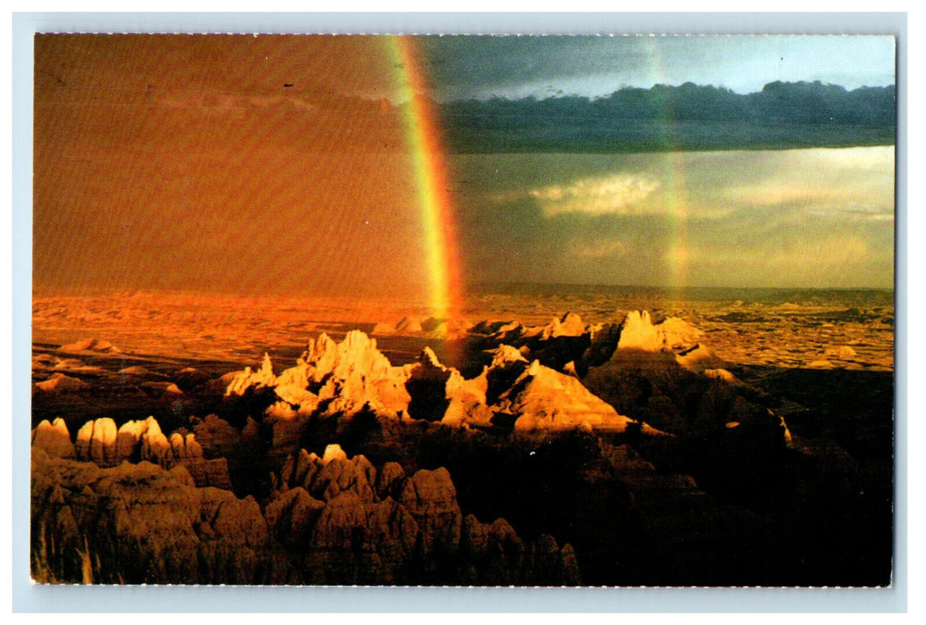 1989 Rainbow Scene, Badlands National Park South Dakota SD Posted Postcard