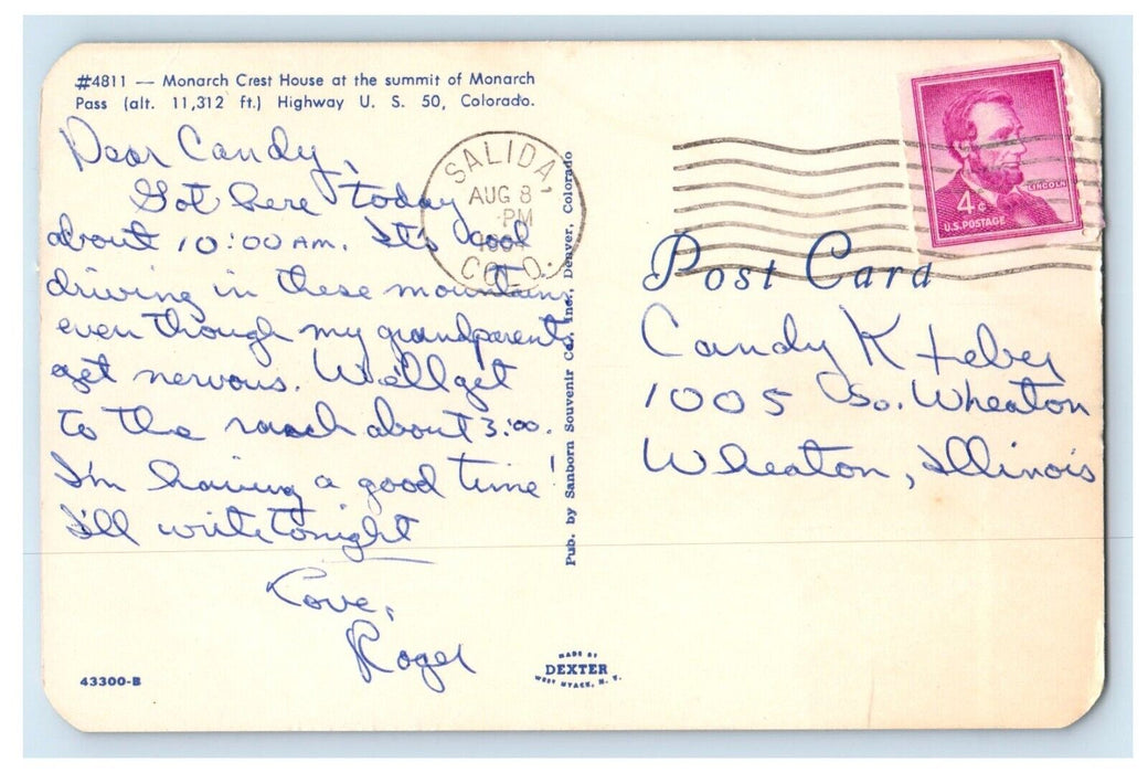c1960's Monarch Crest House At The Summit Of Monarch Pass Colorado CO Postcard