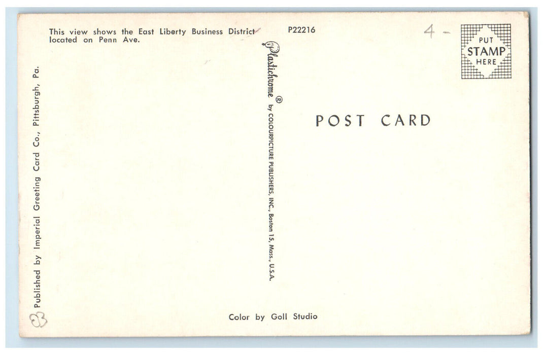 c1950's Liberty Building, Bank, Islay's Restaurant Bar, Pittsburg PA Postcard