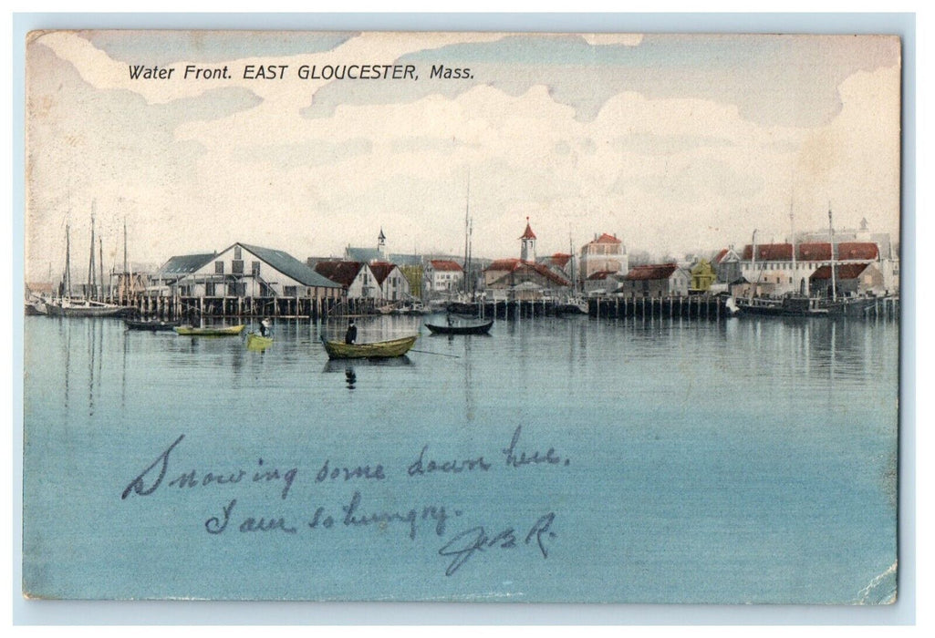 1908 Water Front Boats East Gloucester Massachusetts MA Posted Antique Postcard