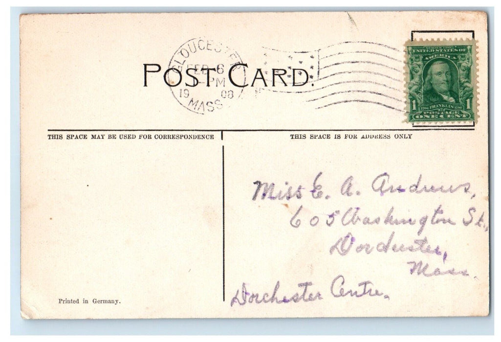 1908 Water Front Boats East Gloucester Massachusetts MA Posted Antique Postcard