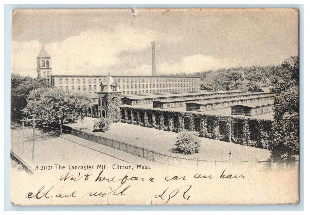 1908 View Of The Lancaster Mill Clinton Massachusetts MA, Rotograph Postcard