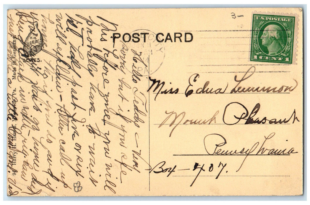 1914 The Colonial, G.C. College, Grove City Pennsylvania PA Posted Postcard