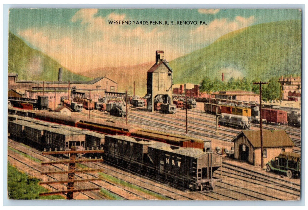 c1940's Storage Trucks West End Yards Penn Railroad Renovo PA Postcard