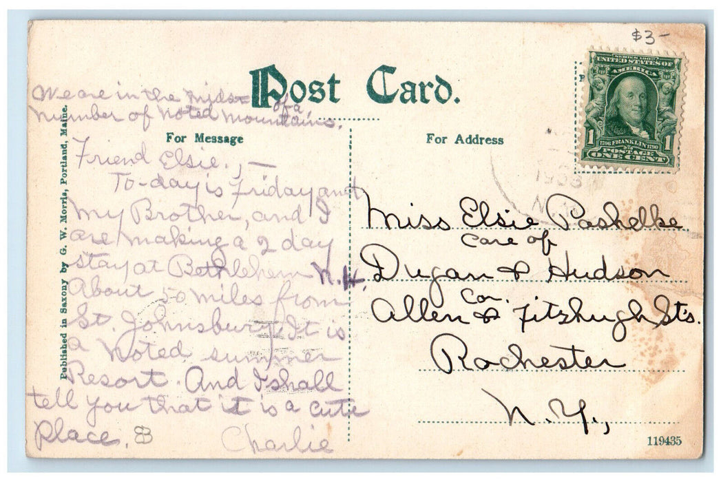 1908 View of Betlehem St. Betlehem New Hampshire NH Posted Antique Postcard