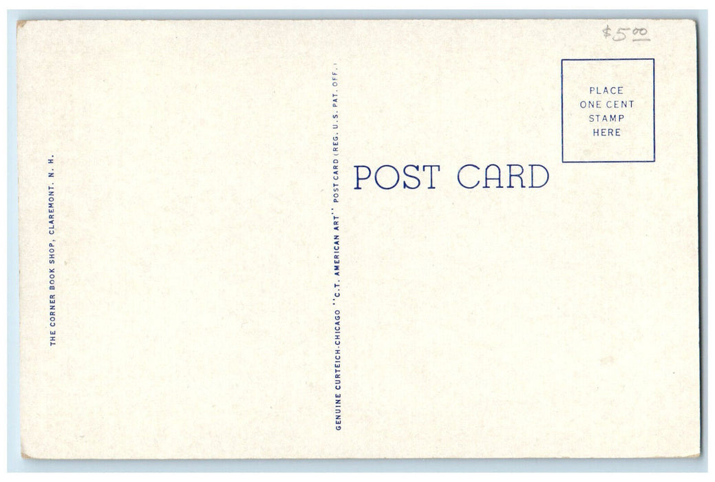c1930's Pleasant Street, Claremont New Hampshire NH Vintage Unposted Postcard