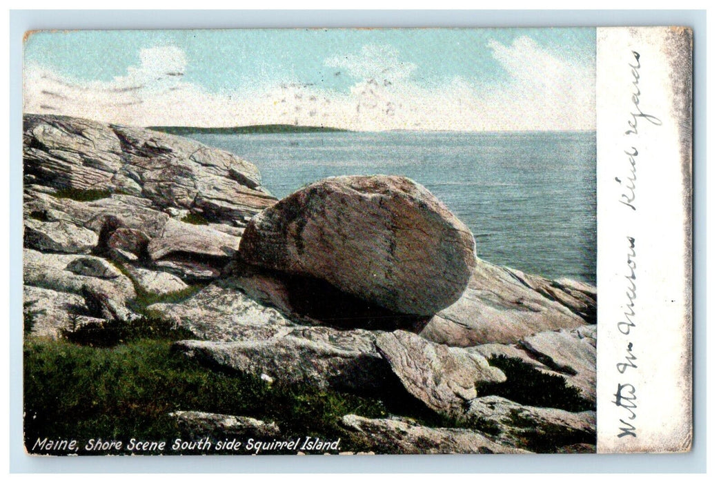 1906 Maine Shore Scene South Side Squirrel Island Rockland ME Antique Postcard