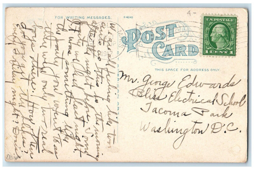 1917 Railway Train Station Westfield Massachusetts MA Posted Antique Postcard