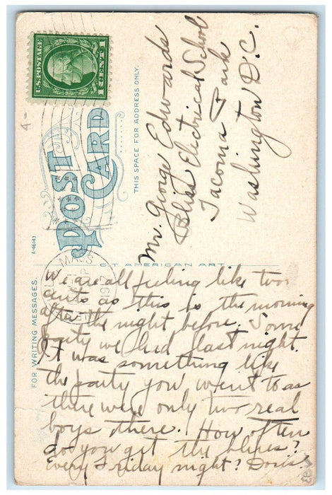 1917 Railway Train Station Westfield Massachusetts MA Posted Antique Postcard