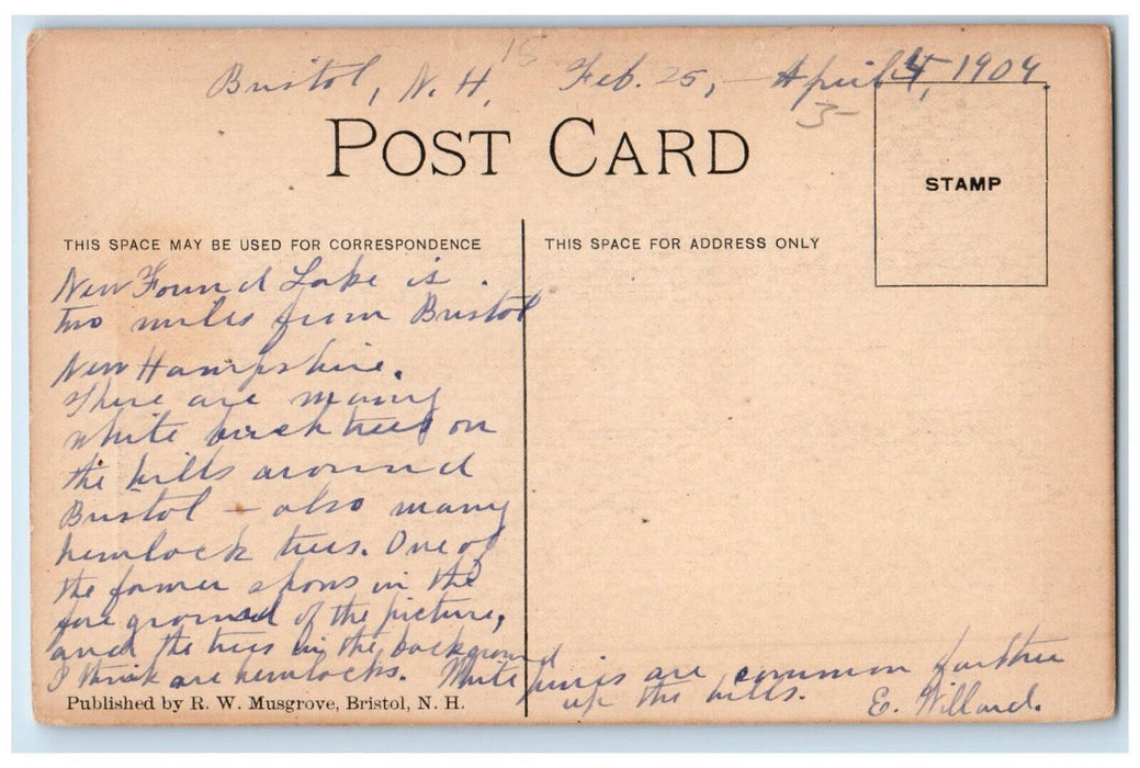 c1920 Newfound Lake From Grove Hill Hebron New Hampshire NH Vintage Postcard