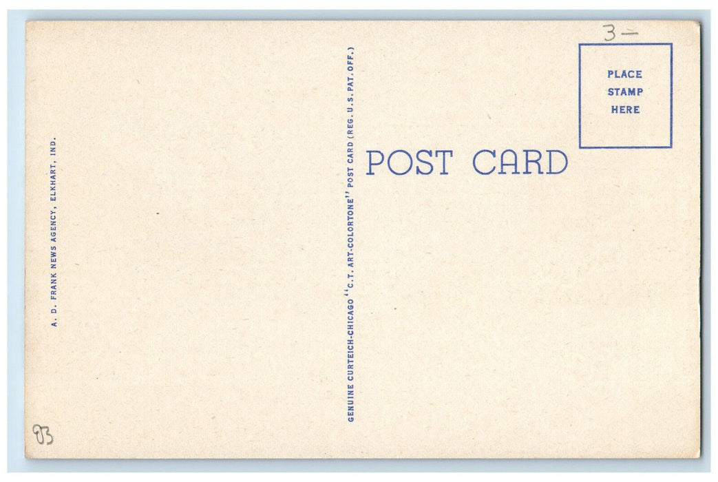 c1940's Drugstore, Keene's, Ziesel's Main Street, Elkhart Indiana IN Postcard