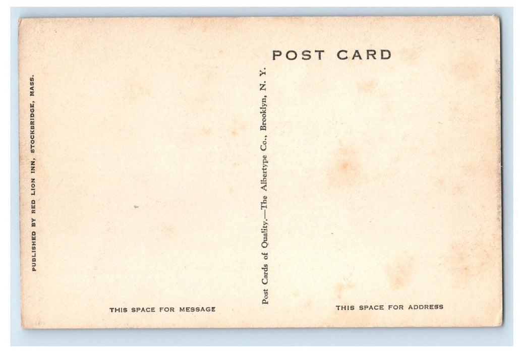 c1930's Red Lion Inn And Village Green Stockbridge Massachusetts MA Postcard