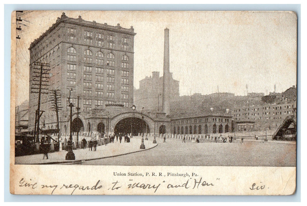 1906 Union Station P Railroad Pittsburgh PA Frostburg MD Posted Postcard