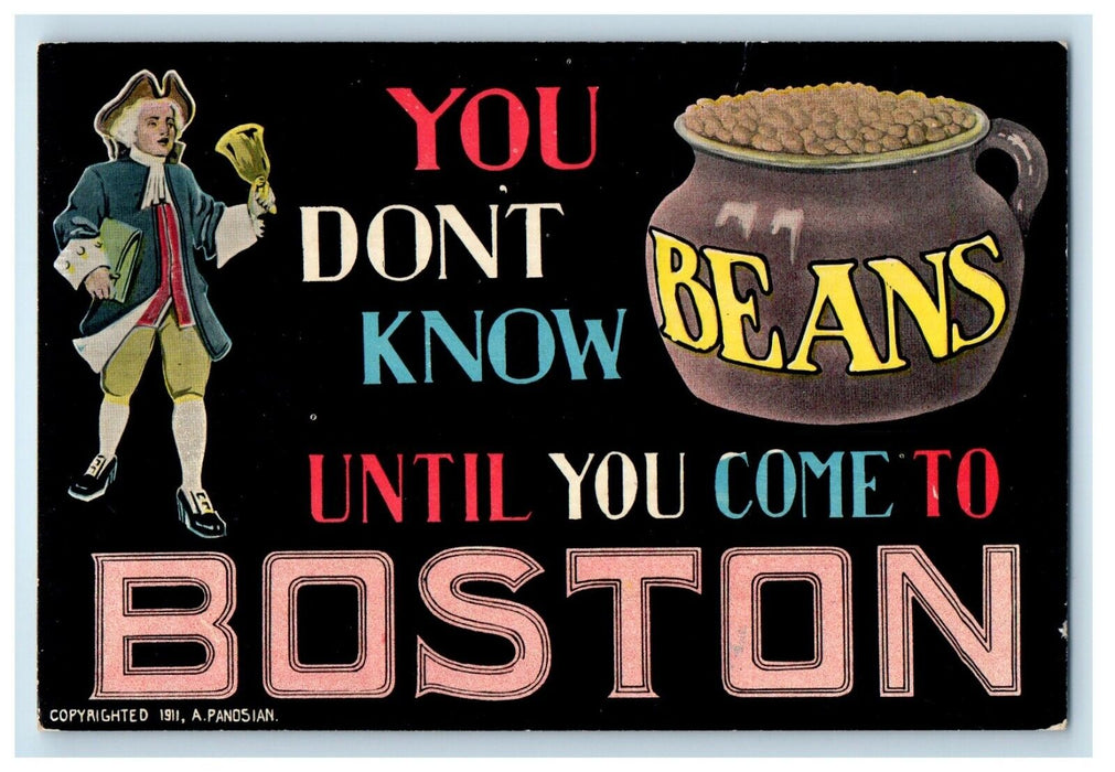 Beans In Jar You Don't Know Until You Come To Boston Massachusetts MA Postcard