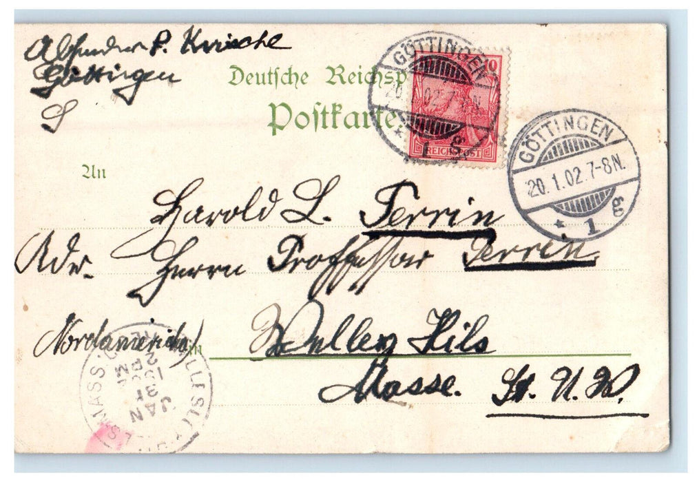 1902 Gruss Aus Gottingen! Hanstein Germany Antique Posted Postcard