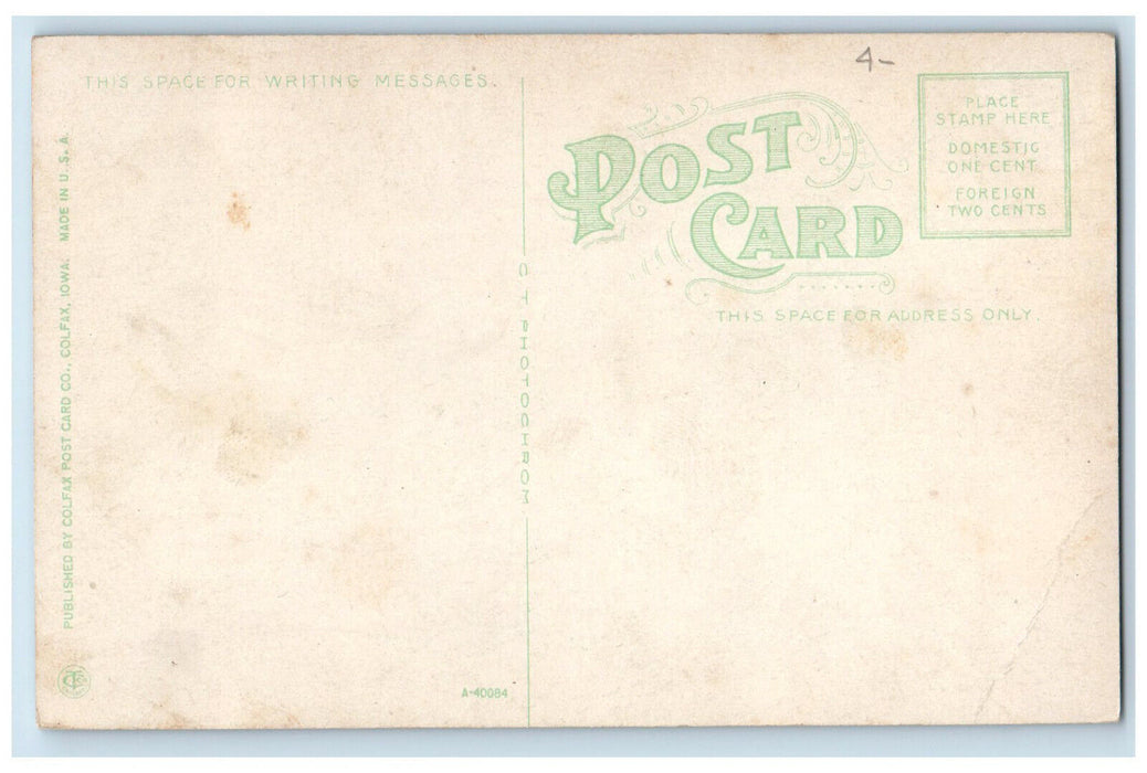 c1910's Entrance to Carnegie Public Library, Colfax Iowa IA Antique Postcard