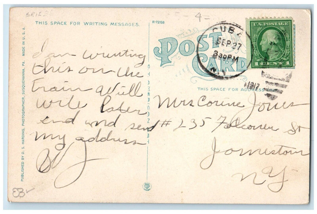 1917 Erie Railroad Train Station Susquehanna Pennsylvania PA Antique Postcard