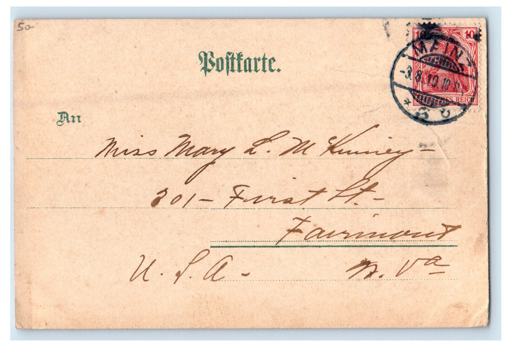 1910 Gruss Aus (Greetings from) Heidelberg Germany Antique Postcard
