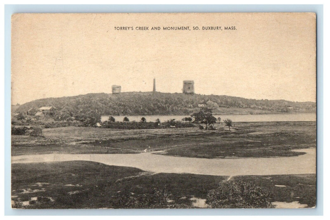 1947 Torrey's Creek And Monument South Duxbury Massachusetts MA Antique Postcard
