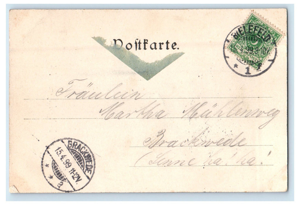 1899 Blick Auf Alt-Bielefeld Bielefeld, Germany Antique Posted Postcard