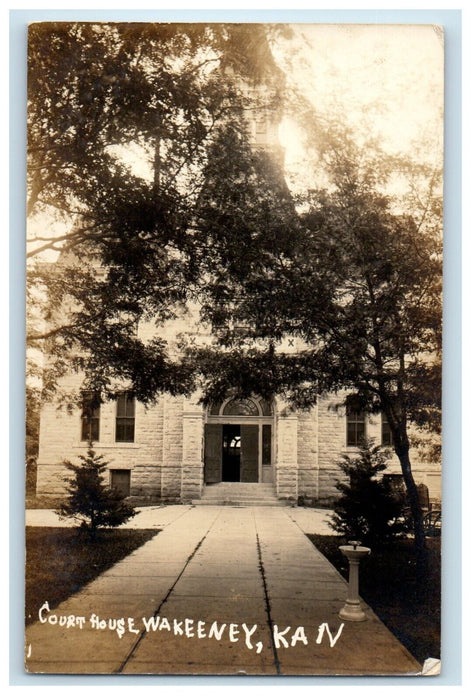 1915 Court House Wakeeney Kansas KS RPPC Photo Posted Vintage Postcard