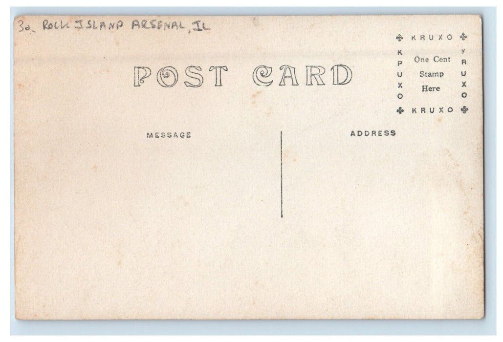 c1910's Rock Island Arsenal Illinois IL RPPC Photo Unposted Antique Postcard