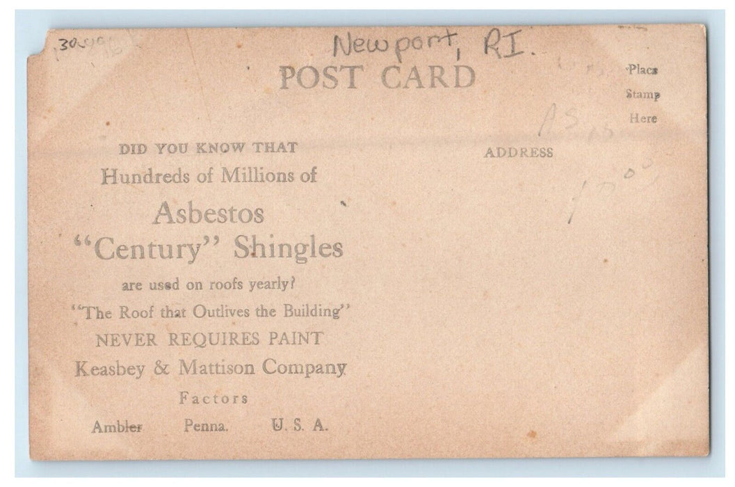 Asbestos Century Shingles Newport Rhode Island RI RPPC Photo Unposted Postcard