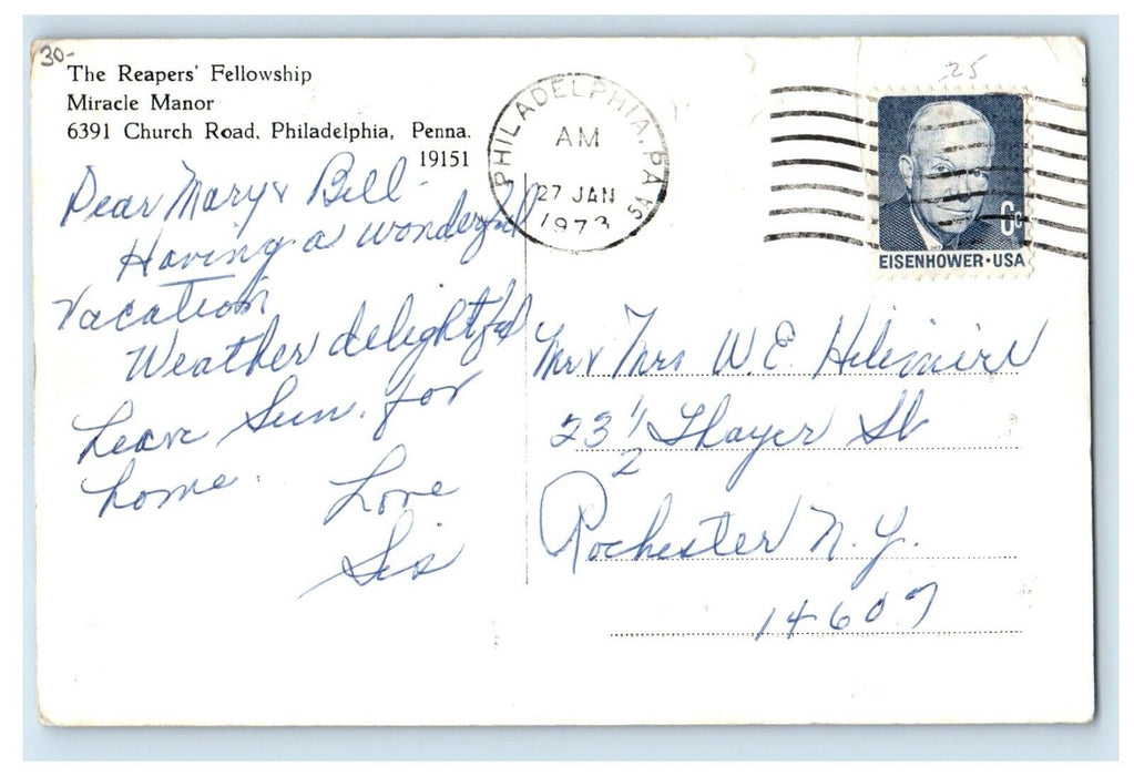1973 The Reaper's Fellowship Miracle Manor Philadelphia PA RPPC Photo Postcard