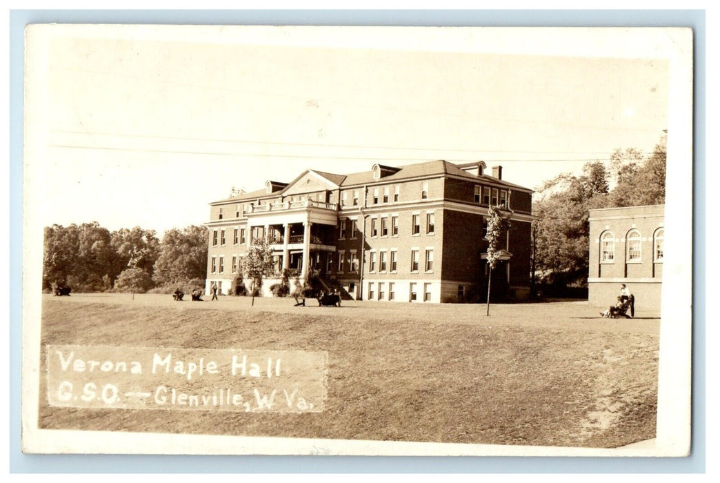 1944 Verona Maple Hall G.S.O. Glenville West Virginia WV RPPC Photo Postcard