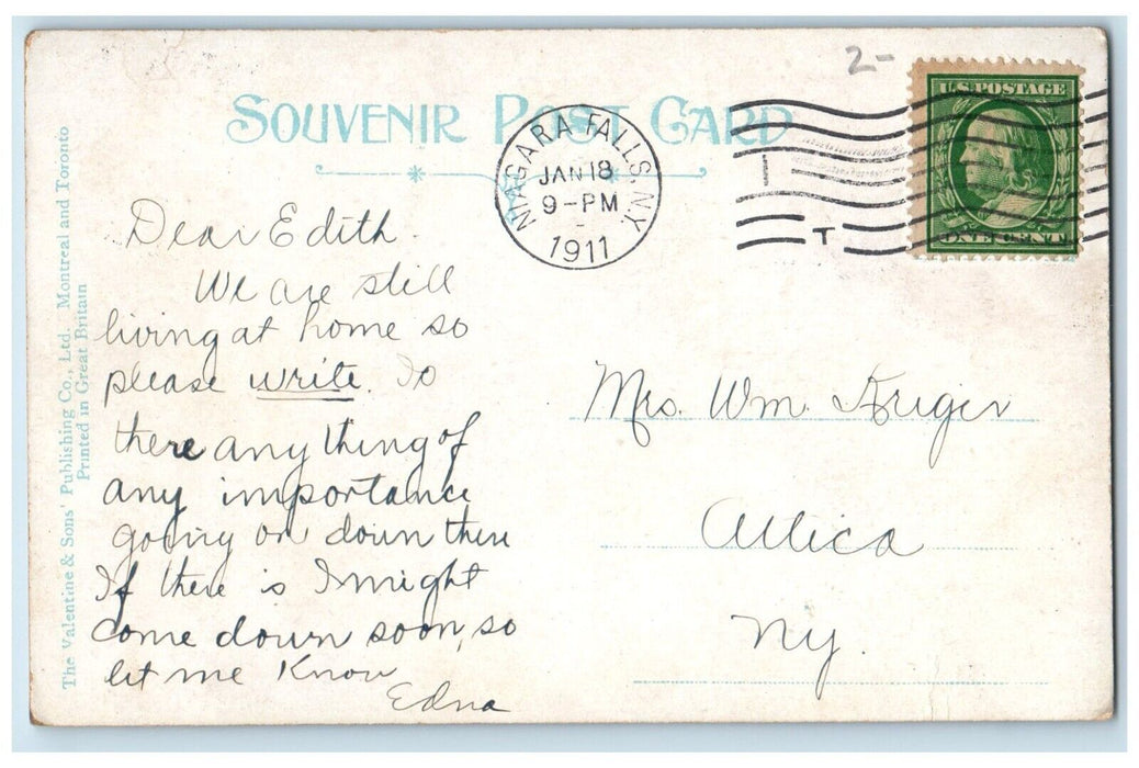1911 First Baptist Church Niagara Falls City New York NY Posted Antique Postcard