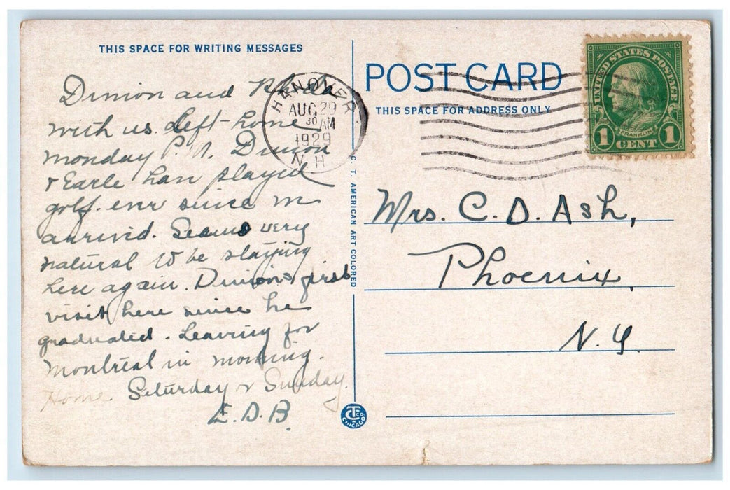 1929 Presidents Residence Dartmouth College Hanover New Hampshire NH Postcard