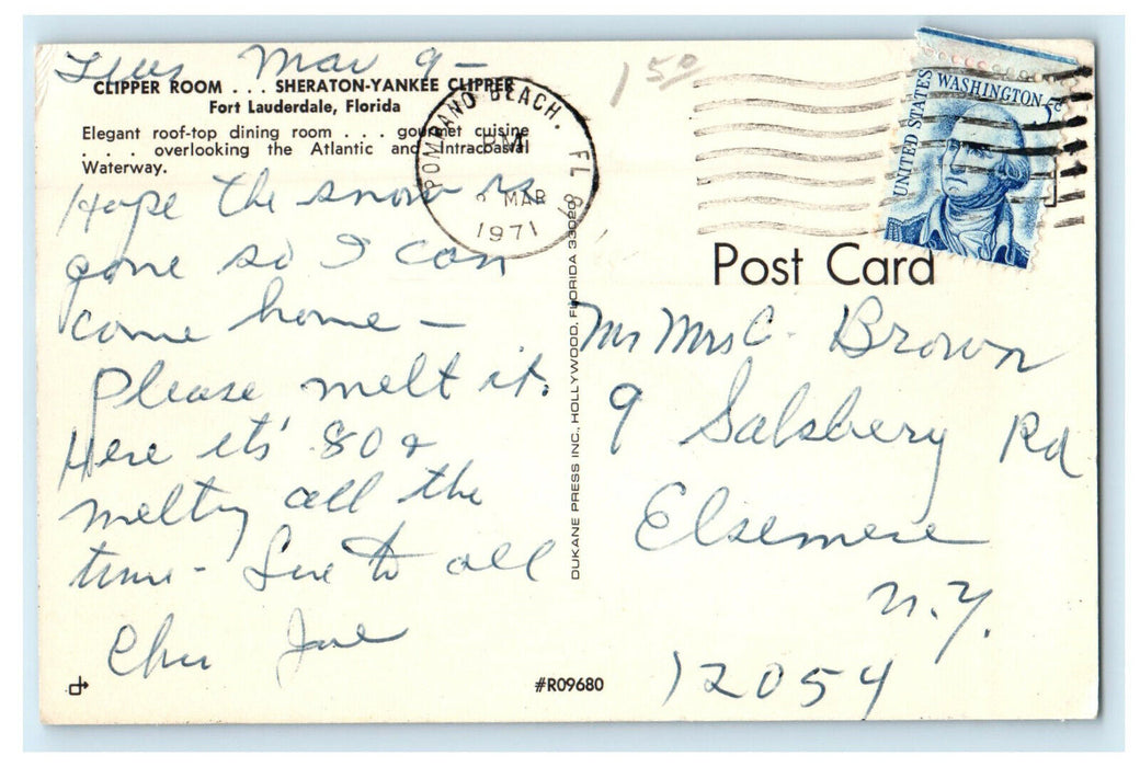 1971 Clipper Room, Fort Lauderdale Florida FL Pompano Beach FL Postcard